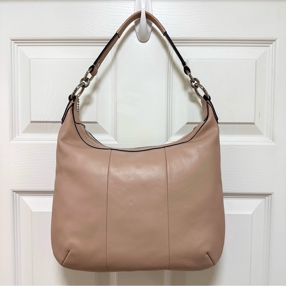 Coach Kristin Woven Leather Hobo Shoulder Bag Tuberose Pink - Picture 4 of 12